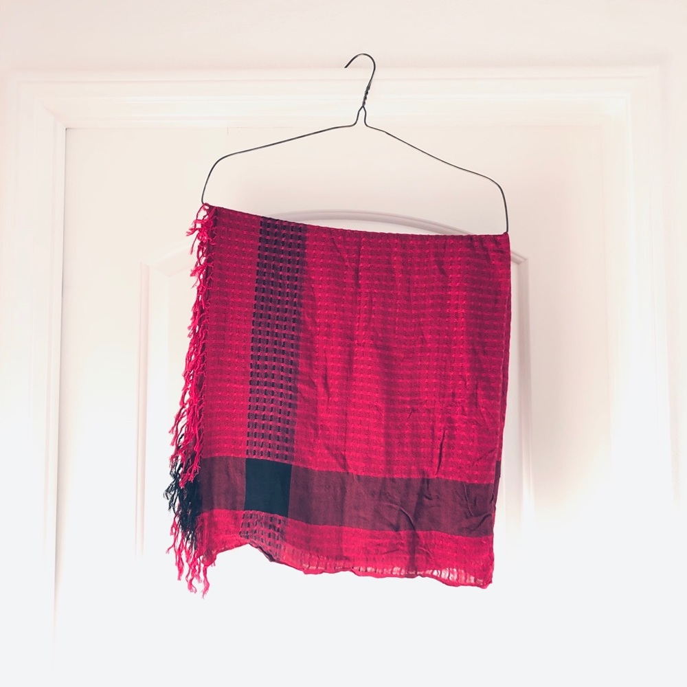 A|X: Red/Fuschia square scarf